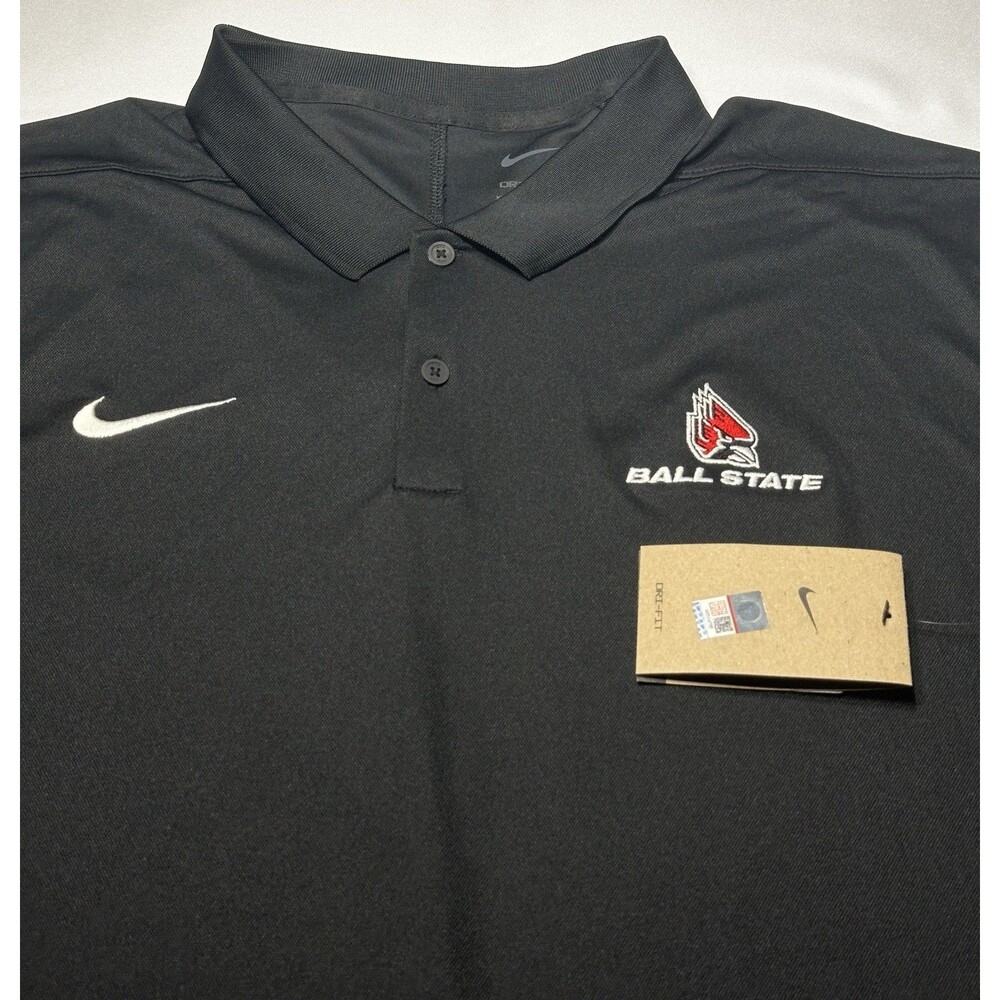Ball State University Nike Victory Polo Dri Fit Golf Shirt Black Men’s XXL NWT
